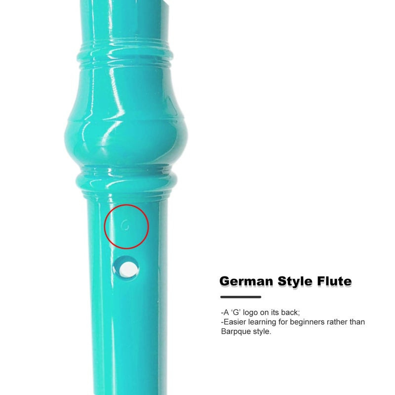 ENGIEGEE SJOYS ENGIEGEE 8-Hole Soprano Descant Recorder Kids Music Flute with Cleaning Rod & Case Bag For School Student Home Entertainment Green - Image 4